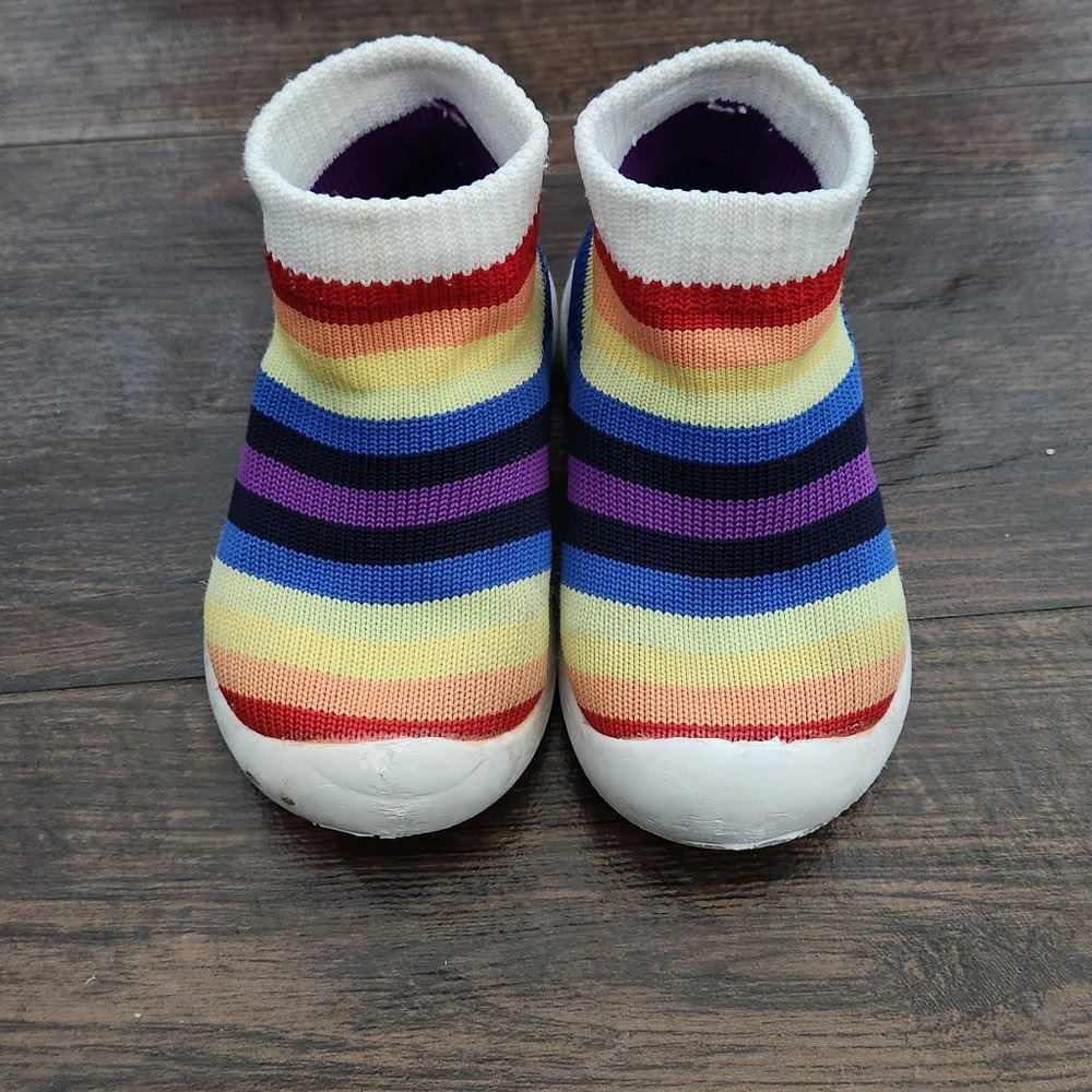 Baby (UNISEX) Rainbow Stripe Non-Skid Slipper Sneaker